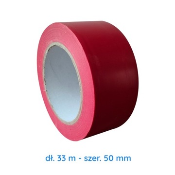 Taśma ostrzegawcza samoprzylepna czerwona - 50 mm / 33 m