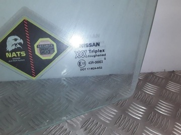 43R00003 SKLO (OKNO) LEVÝCH PŘEDNÍCH DVEŘE 2.0 16V 103 2000 NISSAN PRIME (P11)