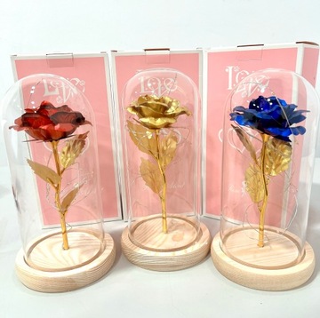 ВЕЧНАЯ РОЗА В СТЕКЛЕ, СВЕТЯЩИЙСЯ СВЕТОДИОД, ОРИГИНАЛЬНАЯ КОРОБКА