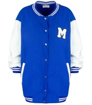 Luźna bluza bejsbolówka w stylu college (Niebieski)