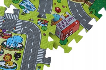 КОВРИК ИЗ ПЕНЫ ROAD PUZZLE 90x90 ТОЛЩИНОЙ 1 СМ, ковер из ЭВА СЕЙФ МАТАДИ