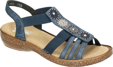 SANDAŁY RIEKER 910189-05 NIEBIESKIE DAMSKIE CODZIENNE