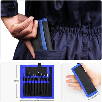 НАБОР МЕТАЛЛИЧЕСКИХ Пинцетов ESD Пинцеты Пинцеты 9 шт.