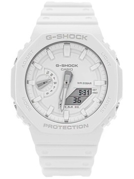 ZEGAREK CASIO GA-2100-7A7ER G-SHOCK WODOSZCZELNY BIAŁY NA PASKU STOPER DATA