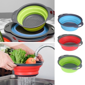 СКЛАДНОЙ СИЛИКОНОВЫЙ ДРУГЛАД, СИТНО, КАПЕЛЬНИЦА С РУЧКАМИ, ЕМКОСТЬ