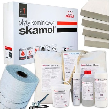 Płyta kominkowa krzemianowo-wapniowa Skamol Zestaw 11 płyt i Akcesoria