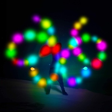 Набор из 2 светодиодных шариков пои, светящихся ночью LED BEAUTIFUL