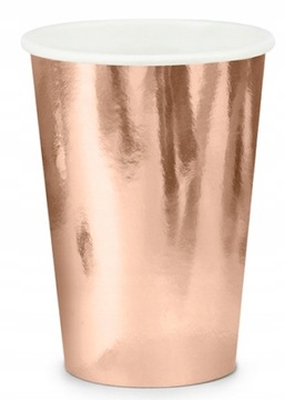 НАБОР БУМАЖНЫХ ТАРЕЛОК И ЧАШЕК РОЗОВОГО ЗОЛОТА