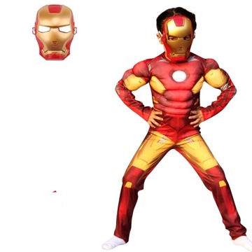 Наряд Маскировка Костюм ЖЕЛЕЗНОГО ЧЕЛОВЕКА + МАСКА-СВЕЧА 110/120 М