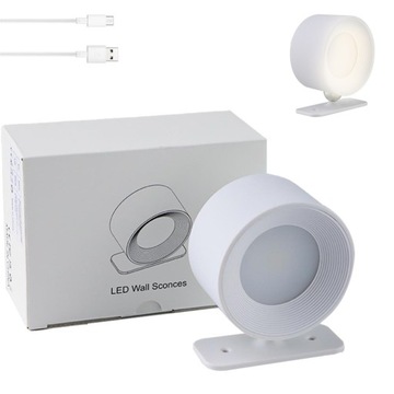 BEZPRZEWODOWA LAMPKA LED MAGNETYCZNA 3 TRYBY KOLORU OBROTOWY O 360°