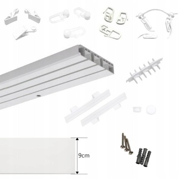 ТРОЙНОЙ потолочный карниз с крышкой Потолочный карниз с крышкой, 9 СМ.