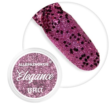 Elegance Pyłek do paznokci Nr 11 różowy brokat
