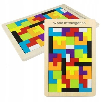 Деревянная головоломка Tetris блокирует 40 элементов