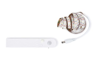 TAŚMA LED MONO 2M Z CZUJNIKIEM RUCHU NA BATERIE BIAŁY CIEPŁY (3000K)