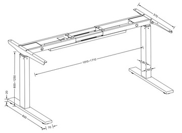 Каркас стола Электрическая регулировка 2 двигателя