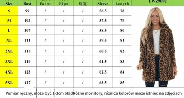 Płaszcz z polaru w panterkę dla kobietM