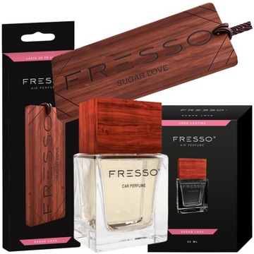 FRESSO SUGAR LOVE PERFUMY SAMOCHODOWE + ZAWIESZKA ZAPACHOWA DO AUTA