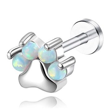 LABRET KOLCZYK ŁAPKA HELIX OPAL TYTANOWY 1,2/8