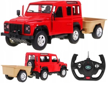 DUŻE ZDALNIE STEROWANE AUTO LAND ROVER z przyczepą