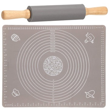 СИЛИКОНОВАЯ ДОСКА + РОЛИК 2в1 КУХОННЫЙ КОВрик НАБОР СИЛИКОНОВЫХ ПОДКЛАДОК ДЛЯ КУХОННОГО КОВРИКА