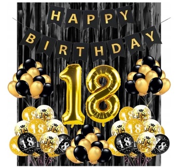 GIRLANDA BALONOWA ZESTAW DEKORACJI BALONY 18 DEKORACJA 18 URODZINY
