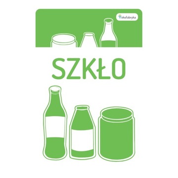 SZKŁO Naklejka na kosz SEGREGACJA śmieci 10x15cm