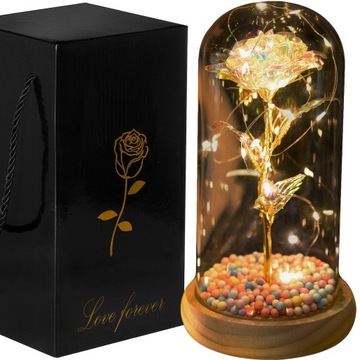 ПОДАРОК ​​НА ДЕНЬ МАТЕРИ РОЗА В СТЕКЛЕ ВЕЧНАЯ РОЗА LED ПОДАРОЧНАЯ КОРОБКА