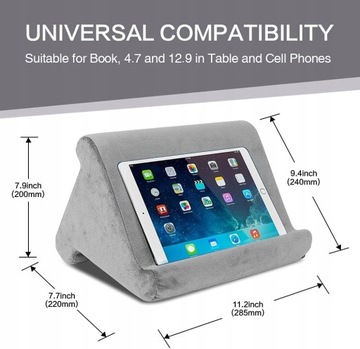 Подставка для планшетов и смартфонов с чтением Серая подушка