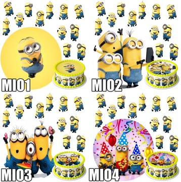 ZESTAW OPŁATEK NA TORT SPONGEBOB + 8 POSTACI 9CM