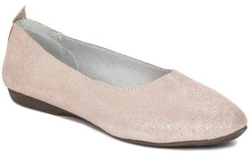 Baleriny Filippo DP1337-20 Pink skórzane róż r.39