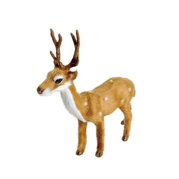 Figurka Jeleń Renifer świąteczna futerko 16 cm