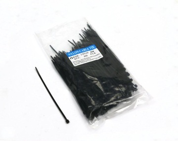 Opaski kablowe 2.5 x 100mm 200 szt w worku czarne odporne na UV [OPKABL2.5