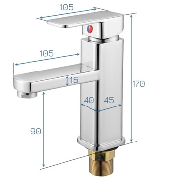 BATERIA UMYWALKOWA ŁAZIENKOWA NABLATOWA KRAN DO UMYWALKI STOJĄCA ARMATURA