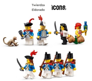 LEGO 8 figurek z zestawu 10320 Twierdza Eldorado żołnierze piraci admirał