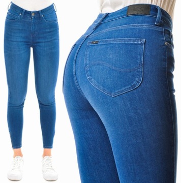 LEE spodnie SKINNY blue SCARLETT CROPPED _ W29 L35