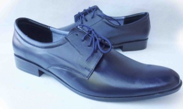 КОЖАНЫЕ МУЖСКИЕ ОБУВИ ТЕМНО-СИНИЕ 44
