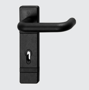 Klamka czarna z tworzywa 72mm