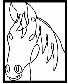 Obraz ażurowy głowa konia Line Art Dekoracja na ścianę Duża 89X70 CM
