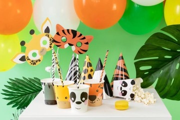 БУМАЖНЫЕ СОЛОМКИ ЖИВОТНЫЕ ZOO SAFARI PARTY 10 ШТ.