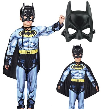 BATMAN STRÓJ PRZEBRANIE MASKA MIĘŚNIE 120-150CM