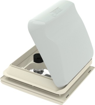 Мансардное окно для кемпера Fiamma TURBO Vent 12V с вентилятором 28x28 F белое переднее