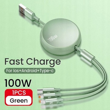 USB-кабель для быстрой зарядки данных 3 в 1 для iPhone