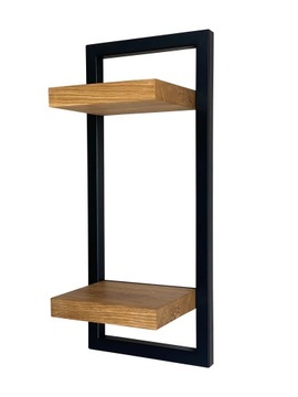 PÓŁKA ŚCIENNA WISZĄCA METALOWA LOFT NA ŚCIANĘ DĄB