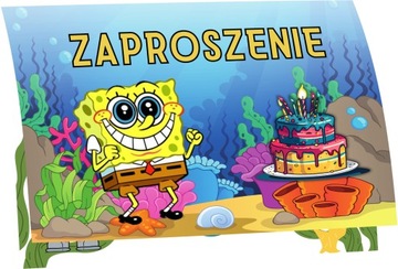 ZAPROSZENIE URODZINOWE SPONGEBOB 20x15 cm