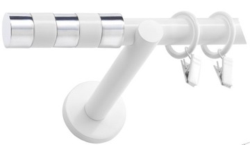 БЕЛЫЙ ОДИНАРНЫЙ КАРДИН 19 мм 240 см БЕСШУМНЫЕ КАНАЛИЧКИ