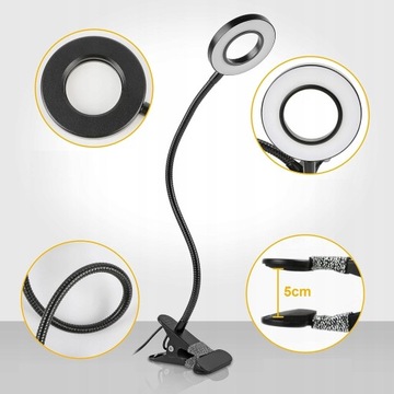 Настольная лампа LED Ring USB, 3 цвета, с зажимом SuperLED