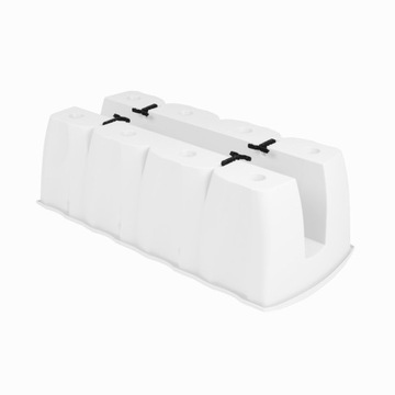 Балконный цветочный горшок на поручень белый 58см