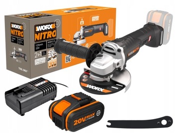Szlifierka kątowa WORX WX812.9 + WA3604 4.0Ah