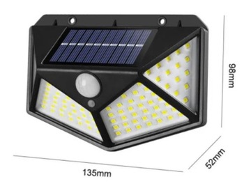 СОЛНЕЧНАЯ ЛАМПА 100LED САДОВАЯ НАСТЕННАЯ ЛАМПА С СЕНСОРНЫМИ РЕЖИМАМИ