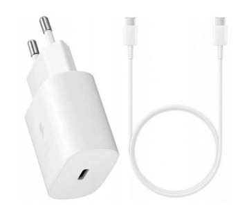 SZYBKA ŁADOWARKA SIECIOWA TELEFONU DLA SAMSUNG 25W KABEL USB-C 1M